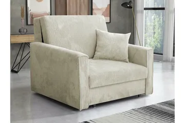 Denegal Bäddbar Fåtölj i Manchestertyg - Beige - Möbler - Fåtölj & stolar - Fåtölj