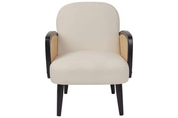 Fåtölj Dvenberg - Beige, svart, ljust trä - Möbler - Fåtölj & stolar - Fåtölj