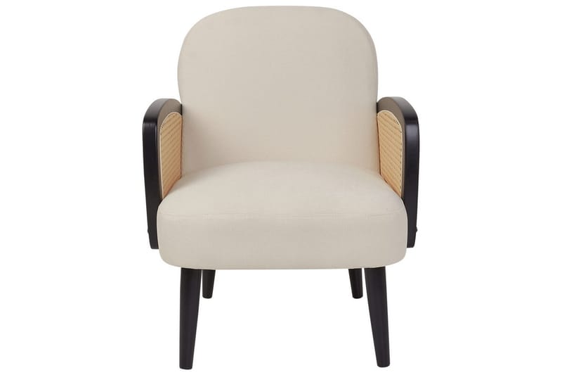 Fåtölj Dvenberg - Beige, svart, ljust trä - Möbler - Fåtölj & stolar - Fåtölj