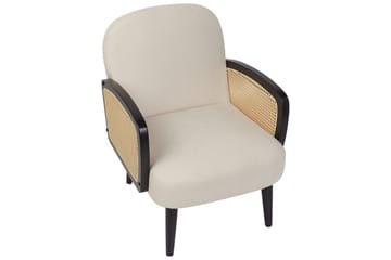 Fåtölj Dvenberg - Beige, svart, ljust trä - Möbler - Fåtölj & stolar - Fåtölj