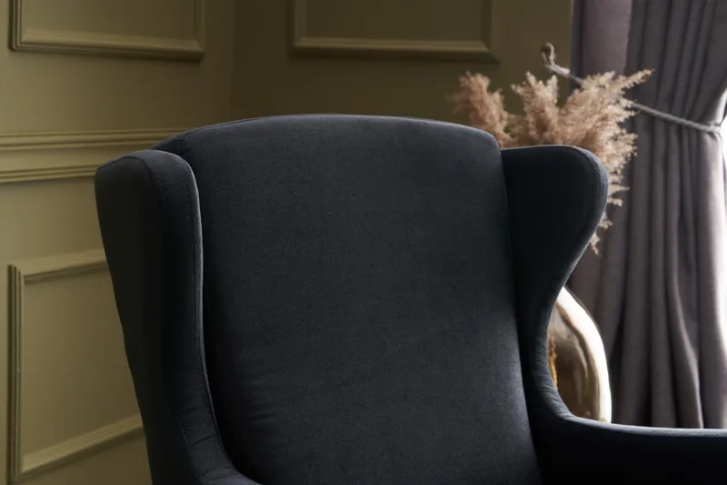 Edgara Fåtölj - Sammet/Antracit/Natur - Möbler - Fåtölj & stolar - Fåtölj - Sammetsfåtölj