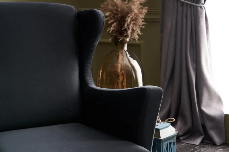 Edgara Fåtölj - Sammet/Antracit/Natur - Möbler - Fåtölj & stolar - Fåtölj - Sammetsfåtölj