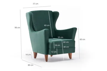 Edgara Fåtölj - Sammet/Grön/Natur - Möbler - Fåtölj & stolar - Fåtölj - Sammetsfåtölj