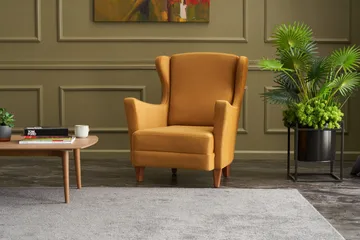 Edgara Fåtölj - Sammet/Guld/Natur - Möbler - Fåtölj & stolar - Fåtölj - Sammetsfåtölj