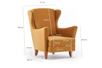 Edgara Fåtölj - Sammet/Guld/Natur - Möbler - Fåtölj & stolar - Fåtölj - Sammetsfåtölj