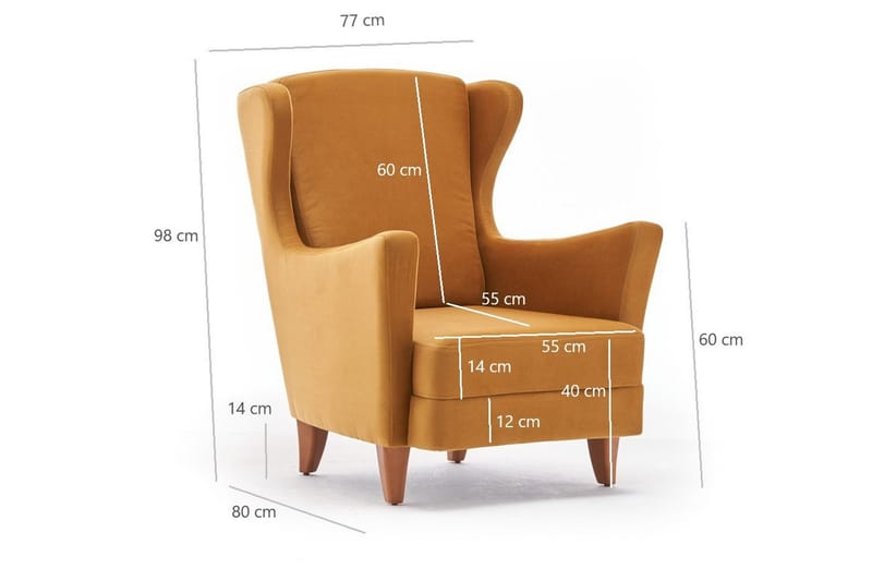 Edgara Fåtölj - Sammet/Guld/Natur - Möbler - Fåtölj & stolar - Fåtölj - Sammetsfåtölj