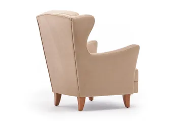 Edgara Fåtölj - Sammet/Krämvit/Natur - Möbler - Fåtölj & stolar - Fåtölj