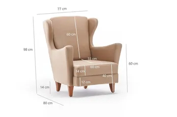 Edgara Fåtölj - Sammet/Krämvit/Natur - Möbler - Fåtölj & stolar - Fåtölj