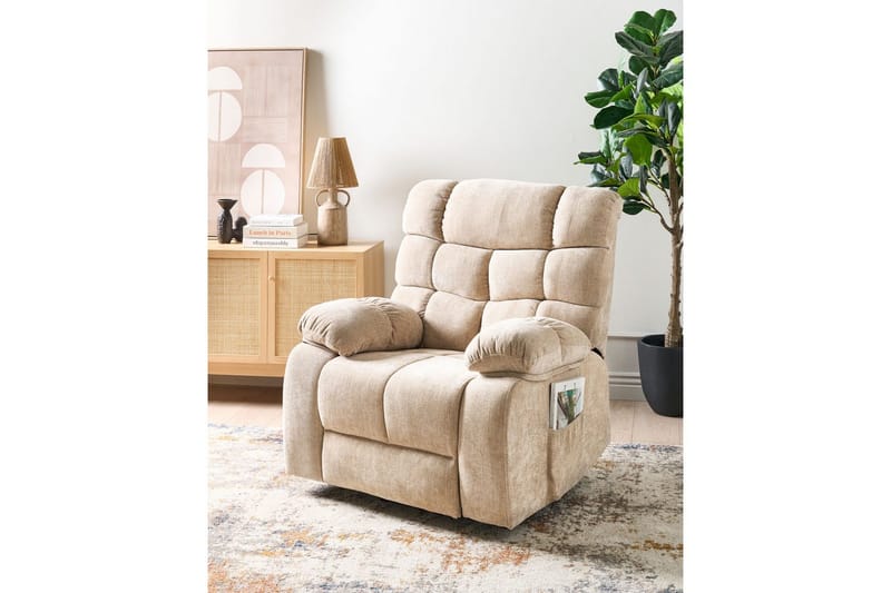 Elektrisk reclinerfåtölj Ares Beige - Beige - Möbler - Fåtölj & stolar - Fåtölj - Liggfåtölj