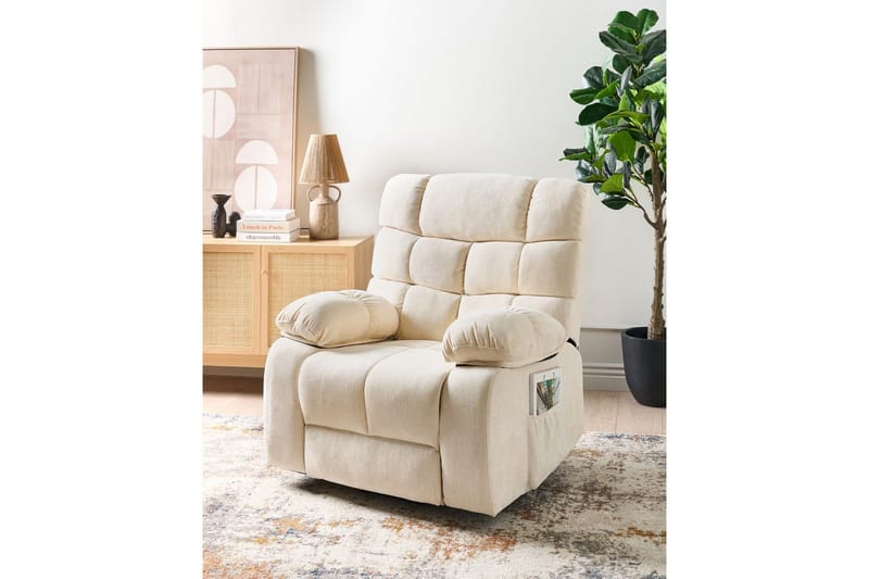 Elektrisk reclinerfåtölj Ares Ljusbeige - Ljusbeige - Möbler - Fåtölj & stolar - Fåtölj - Liggfåtölj