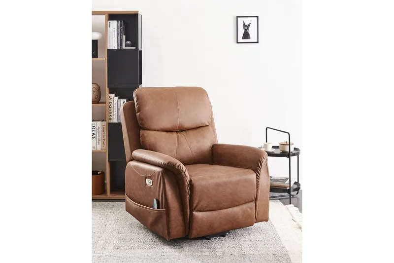 Elektrisk reclinerfåtölj Glorie Brun - Brun - Möbler - Fåtölj & stolar - Fåtölj - Massagestol & massagefåtölj