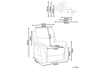 Elektrisk reclinerfåtölj Glorie Brun - Brun - Möbler - Fåtölj & stolar - Fåtölj - Massagestol & massagefåtölj