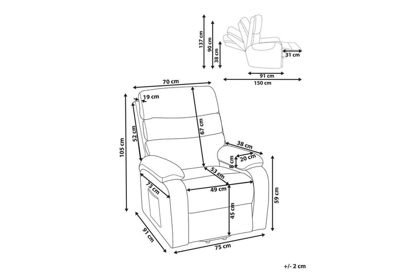 Elektrisk reclinerfåtölj Rise Beige - Beige - Möbler - Fåtölj & stolar - Fåtölj - Liggfåtölj