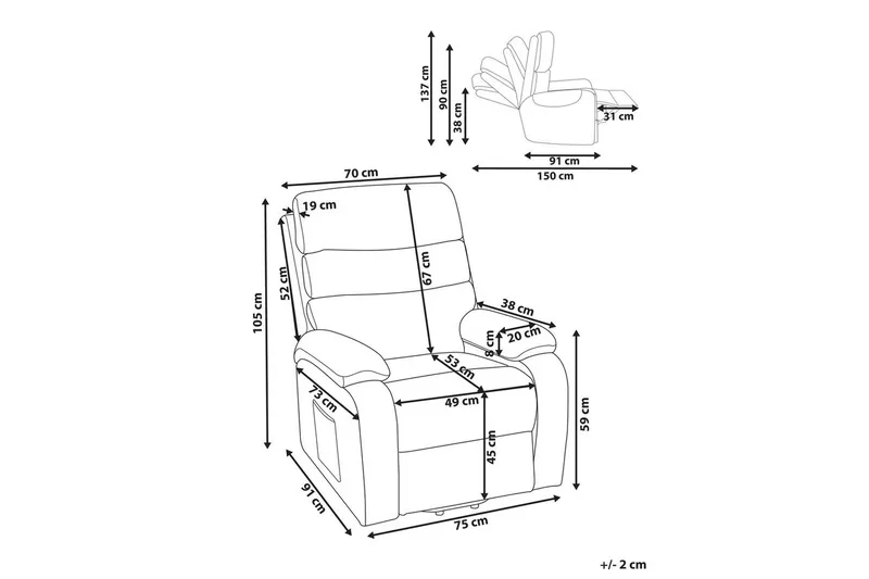 Elektrisk reclinerfåtölj Rise Beige - Beige - Möbler - Fåtölj & stolar - Fåtölj - Biofåtölj & reclinerfåtölj