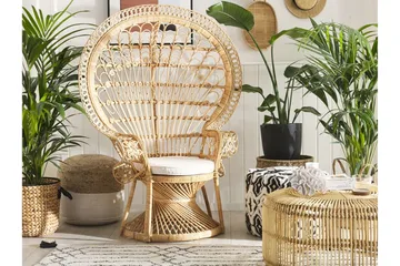 Emmanuelle Stol Påfågel - Rotting/Beige - Möbler - Fåtölj & stolar - Fåtölj