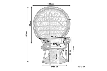 Emmanuelle Stol Påfågel - Rotting/Beige - Möbler - Fåtölj & stolar - Fåtölj