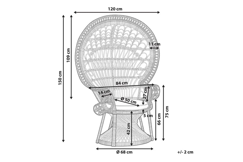 Emmanuelle Stol Påfågel - Rotting/Beige - Möbler - Fåtölj & stolar - Fåtölj
