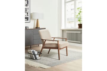 Fåtölj Esrum Beige/mörkt trä, Bouclé - Beige/mörkt trä, Bouclé - Möbler - Fåtölj & stolar - Fåtölj
