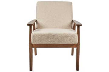 Fåtölj Esrum Beige/mörkt trä, Bouclé - Beige/mörkt trä, Bouclé - Möbler - Fåtölj & stolar - Fåtölj