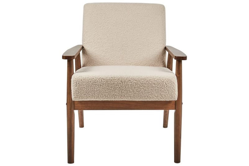 Fåtölj Esrum Beige/mörkt trä, Bouclé - Beige/mörkt trä, Bouclé - Möbler - Fåtölj & stolar - Fåtölj