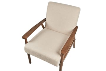 Fåtölj Esrum Beige/mörkt trä, Bouclé - Beige/mörkt trä, Bouclé - Möbler - Fåtölj & stolar - Fåtölj