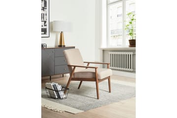 Fåtölj Esrum Beige/mörkt trä, Polyester - Beige/mörkt trä, Polyester - Möbler - Fåtölj & stolar - Fåtölj