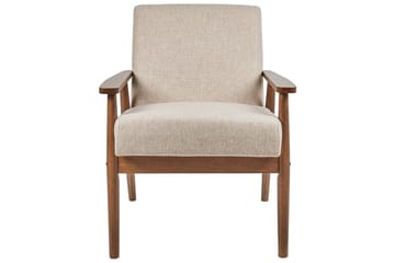 Fåtölj Esrum Beige/mörkt trä, Polyester - Beige/mörkt trä, Polyester - Möbler - Fåtölj & stolar - Fåtölj