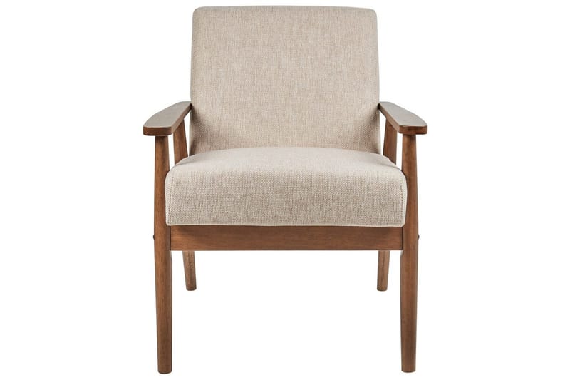 Fåtölj Esrum Beige/mörkt trä, Polyester - Beige/mörkt trä, Polyester - Möbler - Fåtölj & stolar - Fåtölj
