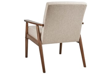 Fåtölj Esrum Beige/mörkt trä, Polyester - Beige/mörkt trä, Polyester - Möbler - Fåtölj & stolar - Fåtölj