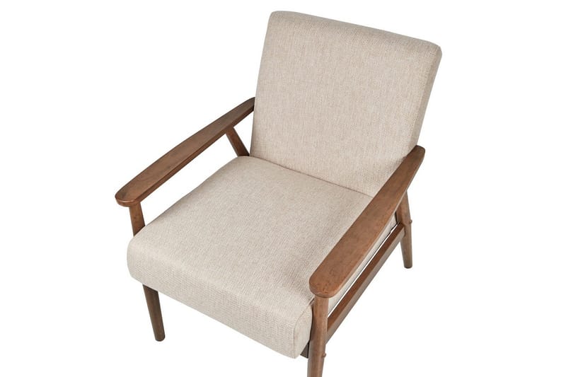 Fåtölj Esrum Beige/mörkt trä, Polyester - Beige/mörkt trä, Polyester - Möbler - Fåtölj & stolar - Fåtölj