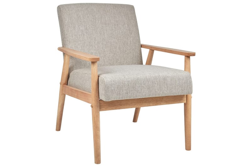 Fåtölj Esrum Grå/ljust trä, Polyester - Grå/ljust trä, Polyester - Möbler - Fåtölj & stolar - Fåtölj