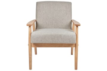 Fåtölj Esrum Grå/ljust trä, Polyester - Grå/ljust trä, Polyester - Möbler - Fåtölj & stolar - Fåtölj