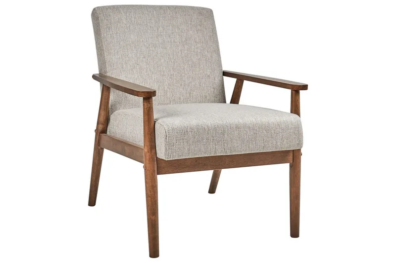 Fåtölj Esrum Grå/mörkt trä, Polyester, Grå/mörkt trä, Polyester