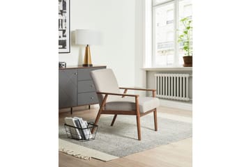 Fåtölj Esrum Grå/mörkt trä, Polyester - Grå/mörkt trä, Polyester - Möbler - Fåtölj & stolar - Fåtölj