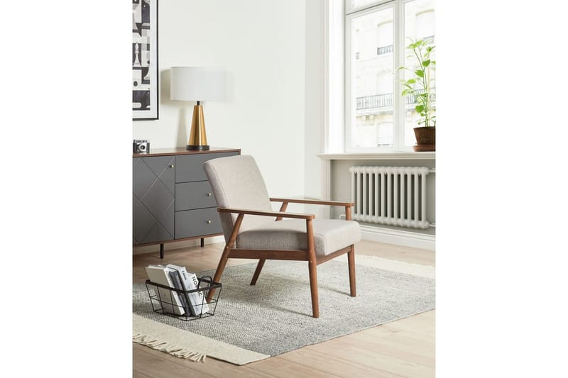 Fåtölj Esrum Grå/mörkt trä, Polyester - Grå/mörkt trä, Polyester - Möbler - Fåtölj & stolar - Fåtölj