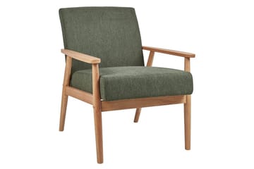 Fåtölj Esrum Grönt/ljust trä, Polyester - Grönt/ljust trä, Polyester - Möbler - Fåtölj & stolar - Fåtölj