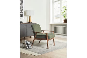 Fåtölj Esrum Grönt/mörkt trä, Polyester - Grönt/mörkt trä, Polyester - Möbler - Fåtölj & stolar - Fåtölj