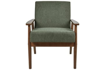 Fåtölj Esrum Grönt/mörkt trä, Polyester - Grönt/mörkt trä, Polyester - Möbler - Fåtölj & stolar - Fåtölj