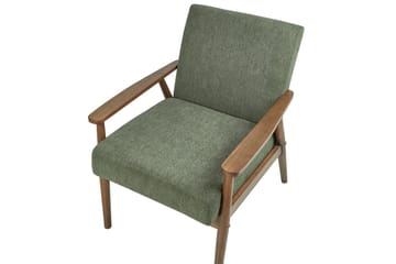 Fåtölj Esrum Grönt/mörkt trä, Polyester - Grönt/mörkt trä, Polyester - Möbler - Fåtölj & stolar - Fåtölj