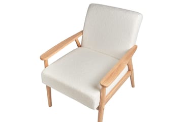 Fåtölj Esrum Vit/ljust trä, Bouclé - Vit/ljust trä, Bouclé - Möbler - Fåtölj & stolar - Fåtölj