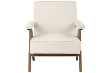 Fåtölj Evje - Beige, mörkt trä - Möbler - Fåtölj & stolar - Fåtölj