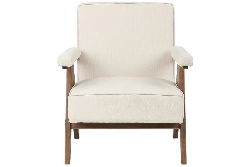 Fåtölj Evje - Beige, mörkt trä - Möbler - Fåtölj & stolar - Fåtölj