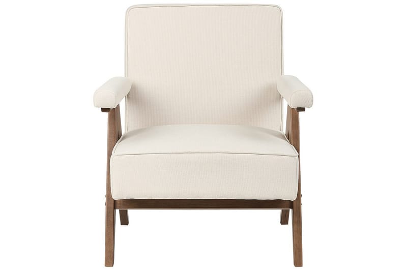 Fåtölj Evje - Beige, mörkt trä - Möbler - Fåtölj & stolar - Fåtölj