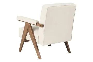 Fåtölj Evje - Beige, mörkt trä - Möbler - Fåtölj & stolar - Fåtölj