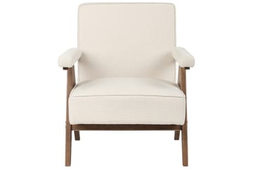 Fåtölj Evje - Beige, mörkt trä - Möbler - Fåtölj & stolar - Fåtölj