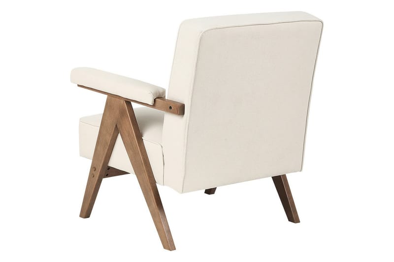 Fåtölj Evje - Beige, mörkt trä - Möbler - Fåtölj & stolar - Fåtölj