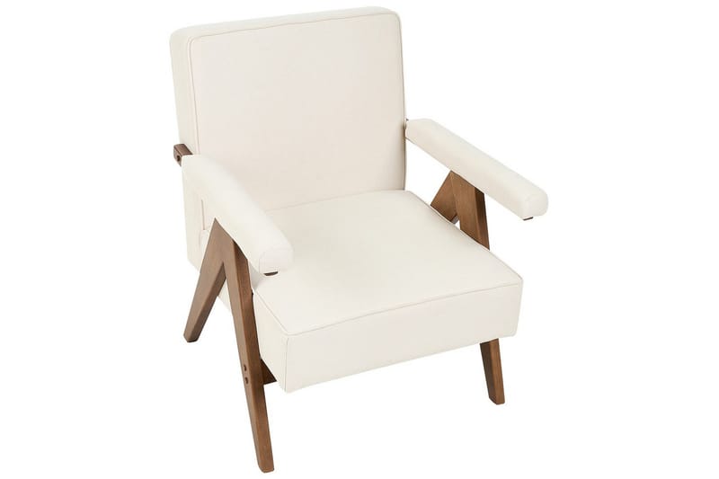 Fåtölj Evje - Beige, mörkt trä - Möbler - Fåtölj & stolar - Fåtölj