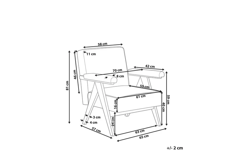 Fåtölj Evje - Beige, mörkt trä - Möbler - Fåtölj & stolar - Fåtölj