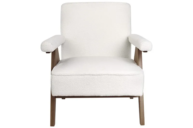 Fåtölj Evje - Vitt, mörkt trä - Möbler - Fåtölj & stolar - Fåtölj