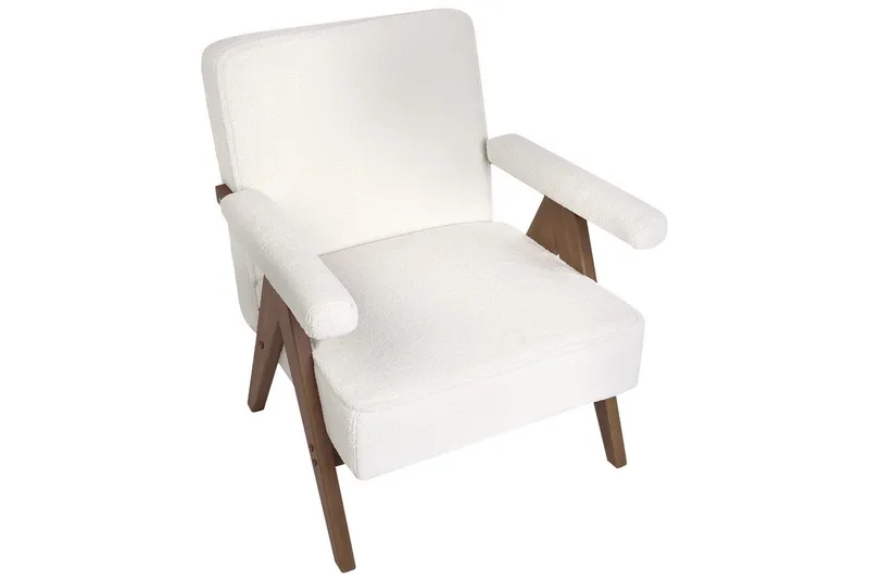 Fåtölj Evje - Vitt, mörkt trä - Möbler - Fåtölj & stolar - Fåtölj